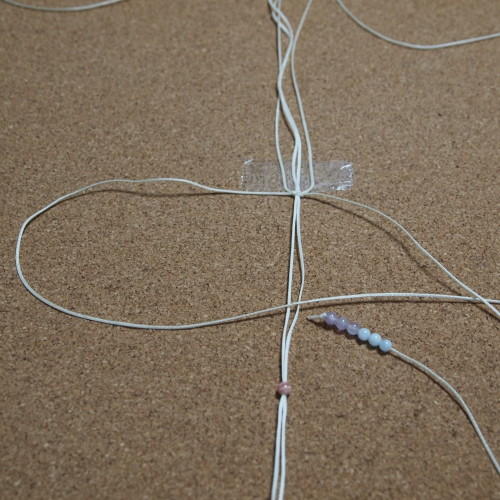 ロウビキ紐　平編み　編み方